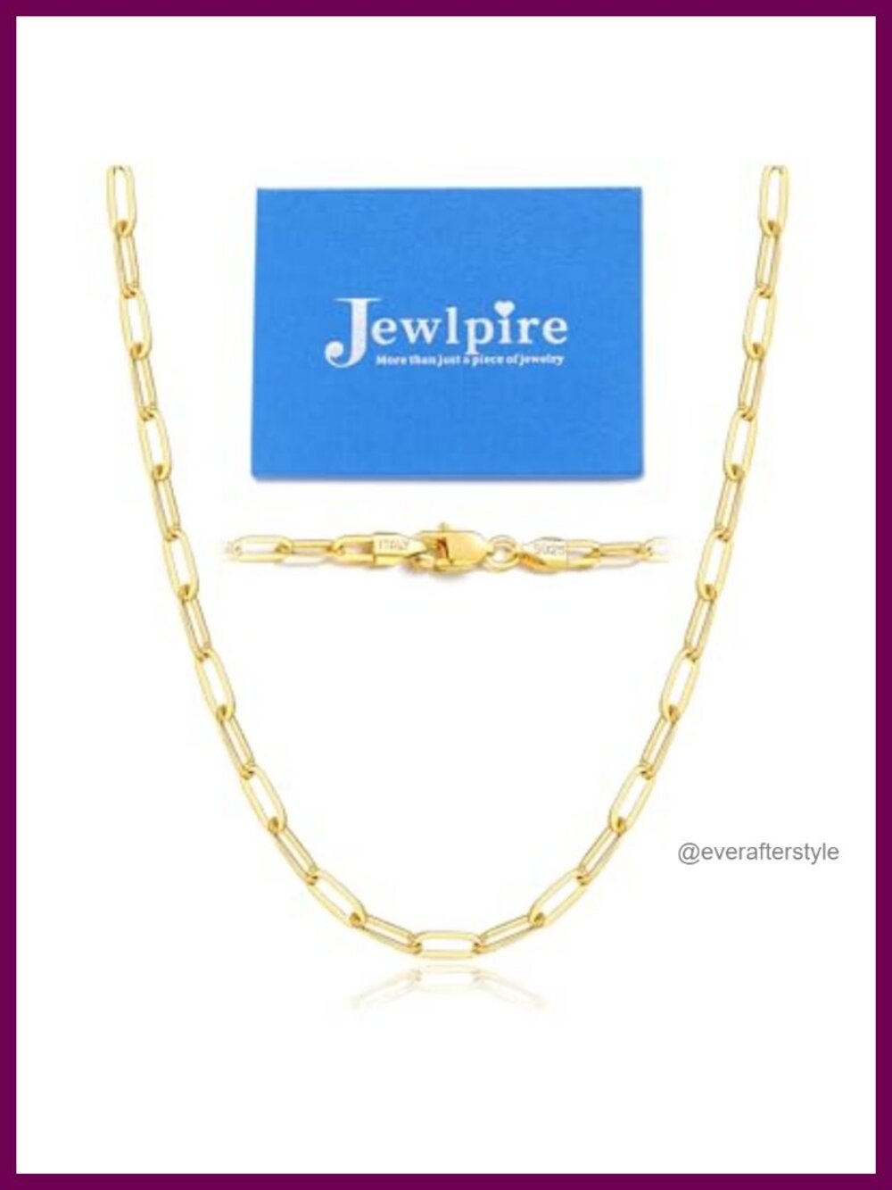 14K Gold Plated 925 Sterling Silver Paperclip Chain Necklace, Delicate Layering